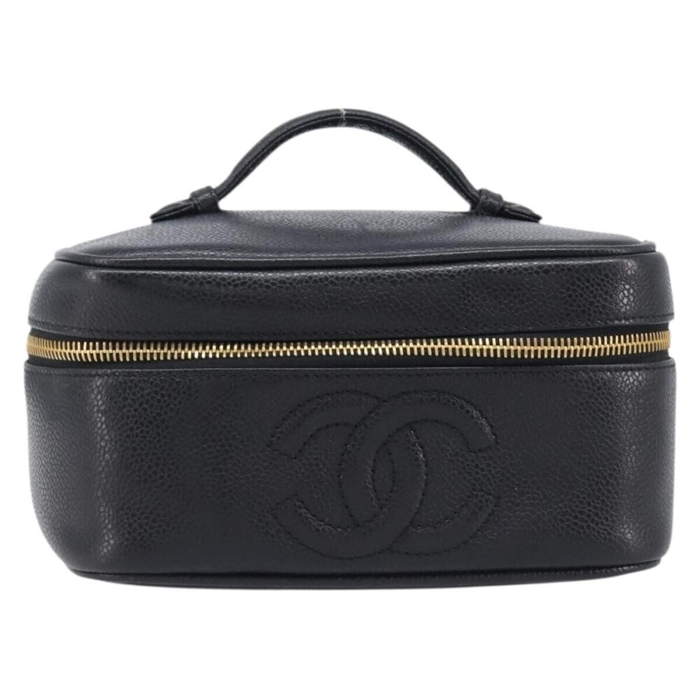 Chanel Vintage Timeless Cosmetic Case Caviar Small